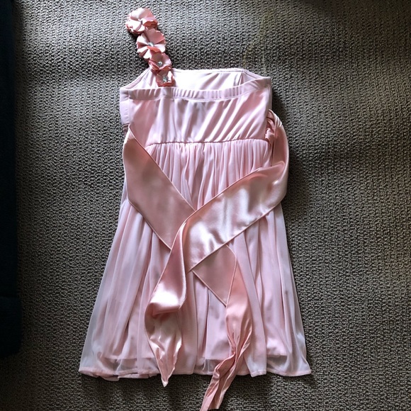 Short One Shoulder Peach Prom Dress - Picture 2 of 4